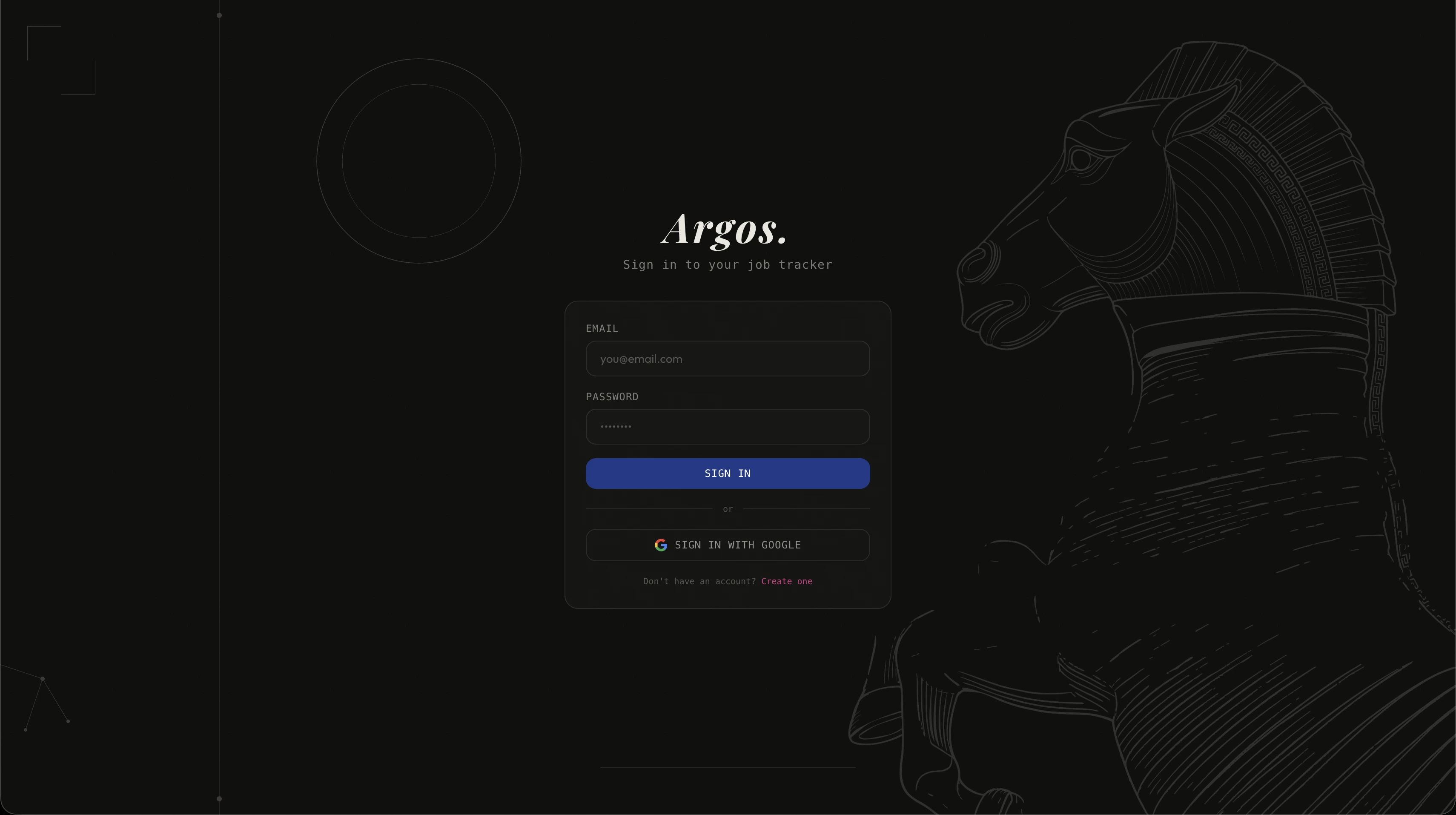 Branded login with the Trojan horse ornament
