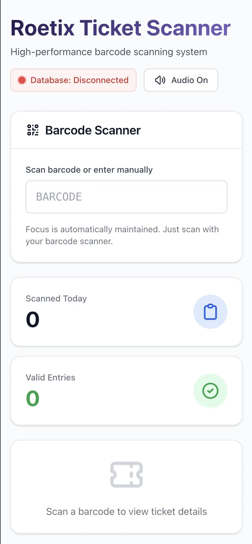 Offline-first QR scanning gate access tool for venue entry verification — designed for low-connectivity environments, enabling organizers to validate tickets locally without network dependency.